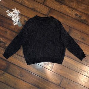Black chenille sweater